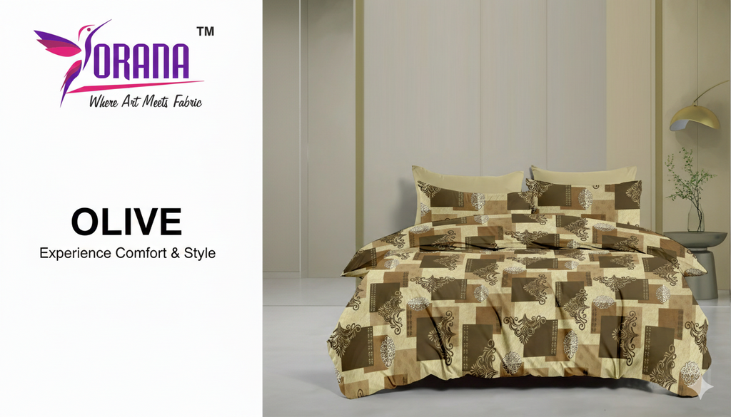 OLIVE DOUBLE BED BEDSHEET