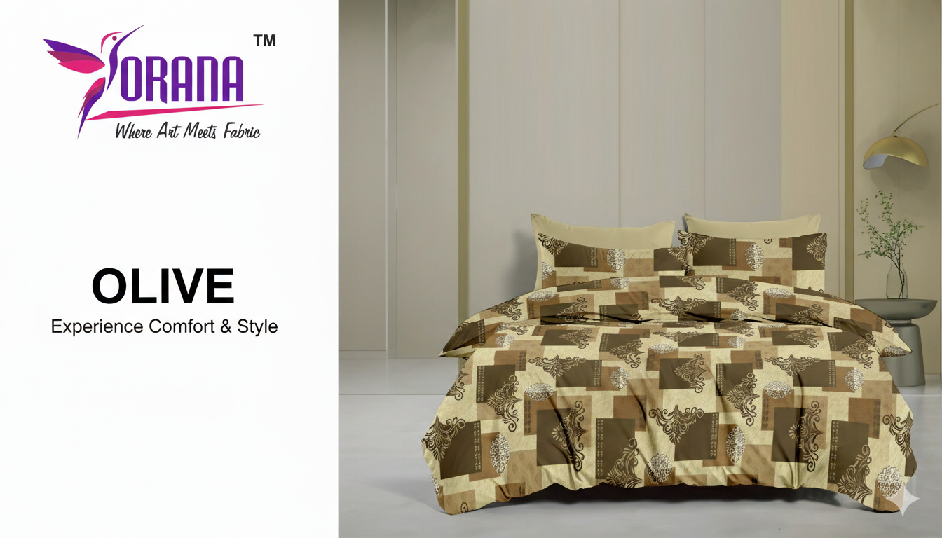 OLIVE DOUBLE BED BEDSHEET