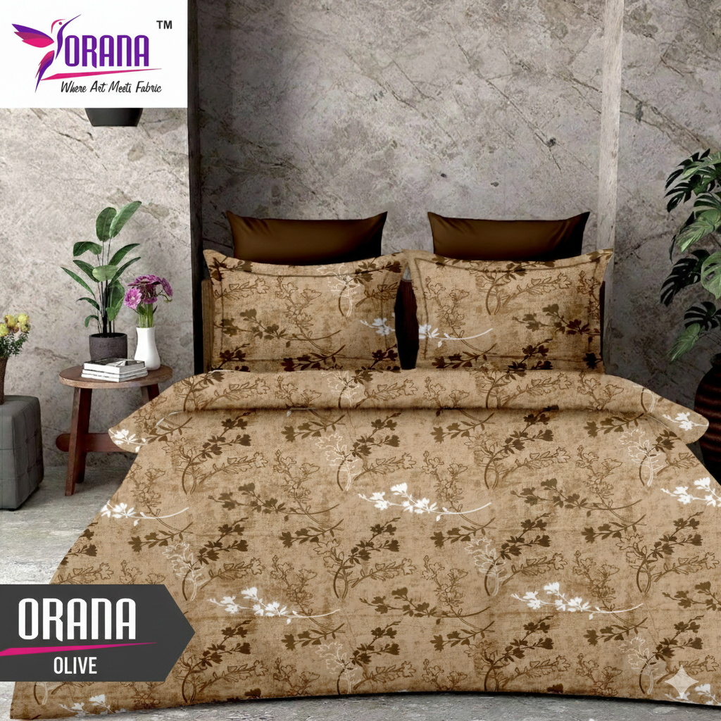 OLIVE DOUBLE BED BEDSHEET