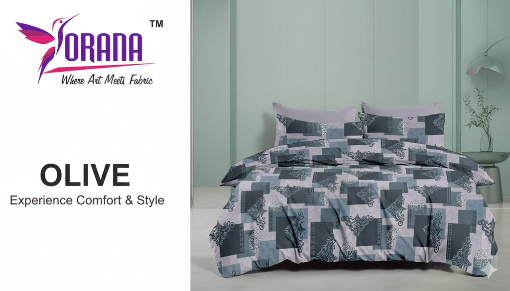 OLIVE DOUBLE BED BEDSHEET