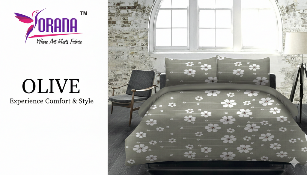 OLIVE DOUBLE BED BEDSHEET