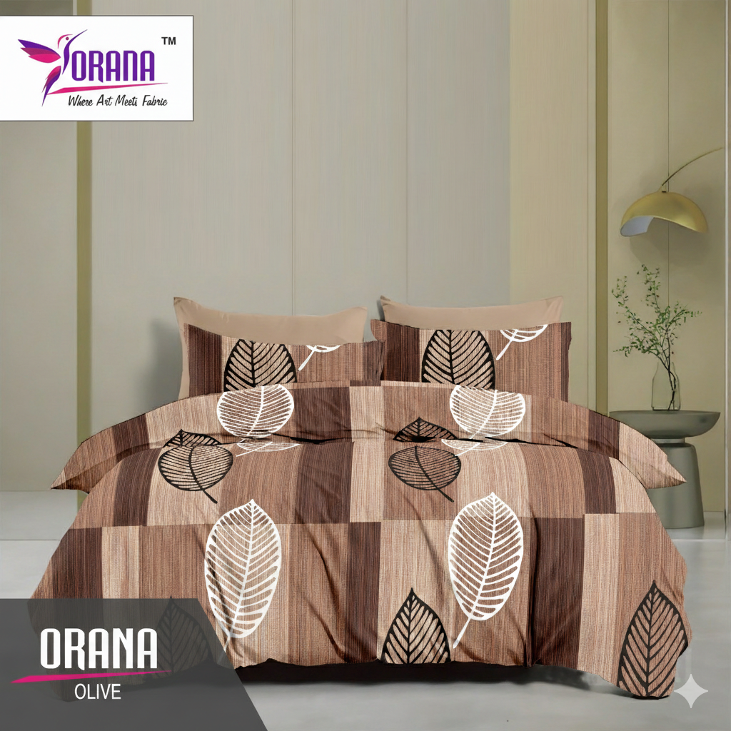 OLIVE DOUBLE BED BEDSHEET