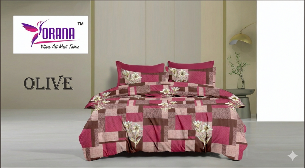 OLIVE DOUBLE BED BEDSHEET
