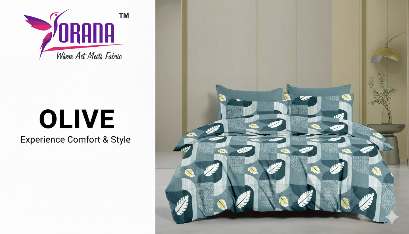 OLIVE DOUBLE BED BEDSHEET