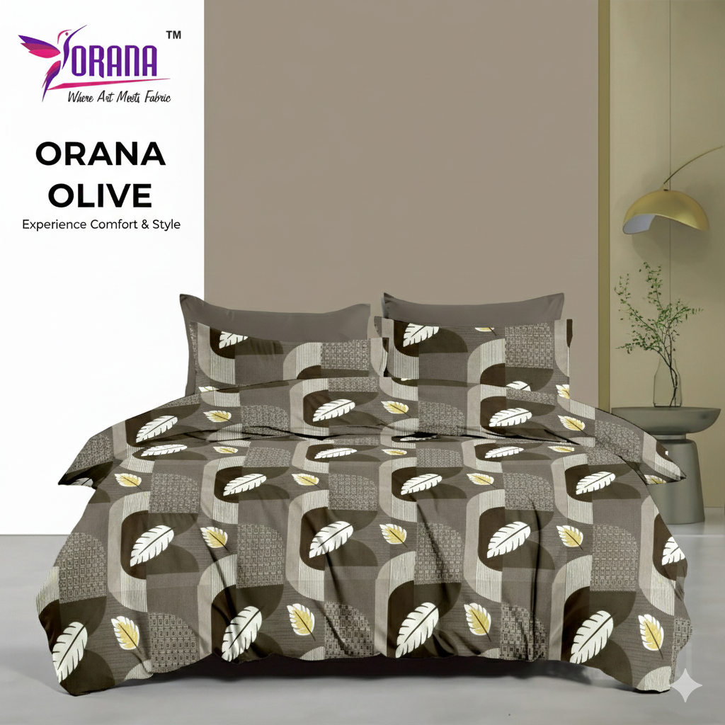OLIVE DOUBLE BED BEDSHEET